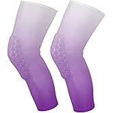 AMmao Purple Gradient Sports Knee Pads Youth Volleyball Basketball Knee Pads Long Leg Sleeves Braces Compression Wrestling Knee Pads for Boys Girls Football Dance Yoga