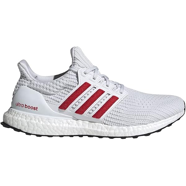 Amazon.com | adidas Ultraboost 5.0 DNA White/White/Scarlet  display picture 1