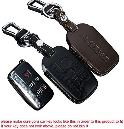 Leather Remote Key Holder Keyless Entry Transmitter Case Cover For Land Rover Range Rover Discovery 4 Freelander 2 Polar aurora (coffee)