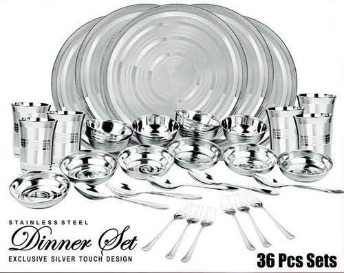Riddhi Dinner Set - Stainless Steel - 36 pcs - Code 01
