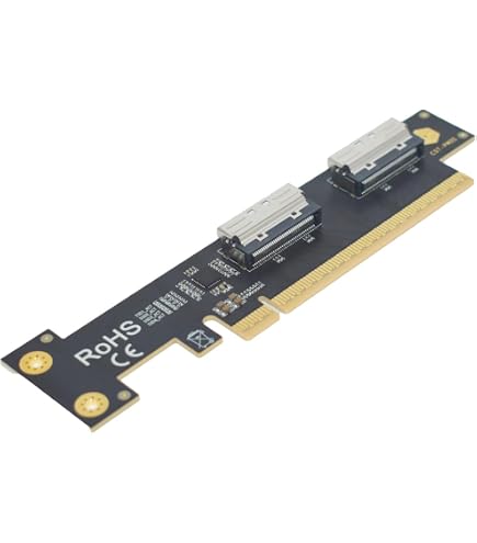 JMT ADT-R89M-F37C PCIe 4.0 X8 Naar X16 Adapterkaart Met MCIO – 128 Gbps, Geschikt Voor 2U/4U Chassis (50 Cm Kabel, Zwart)