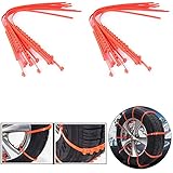 MALLOFUSA 20Pcs Anti Snow Chain of Car, Universal Fit Anti-Skid Cable Tire Mud Snow Chains Compatible for Car SUV ATV Jeep Honda Toyota Ford VW