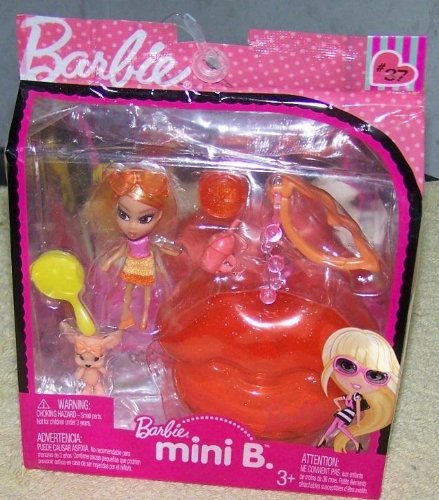 Barbie Mini B. #37 Doll with Orange Lips Case & Pet