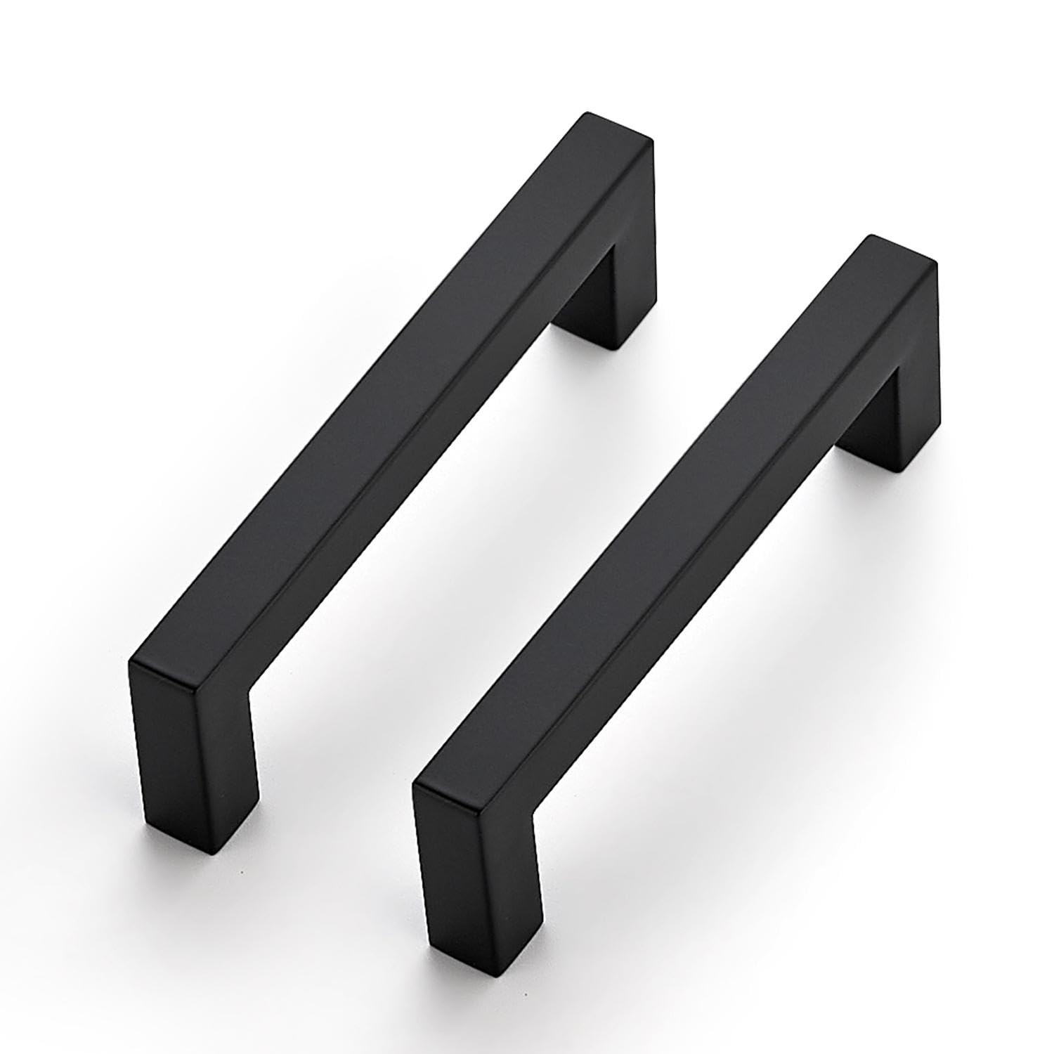 Ravinte 5 Pack Kitchen Door Handles Black Handles for Cupboards 96mm Cupboard Pulls Kitchen Cabinet Pulls Square Bar Wardrobe Hardware Cabinet Door Hardware — image 1
