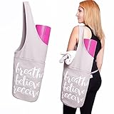 Shantarams Yoga Mat Bag with Bonuses - FACE Towel + Yoga Exercise eBook Included/Yoga Mat Carrying Bag with Side Pocket and Zipper Pocket