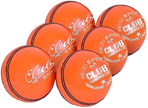 Mozi Sports Men Hand Stitched Club County Cricket Ball Grade A Senior Official Balls Pack Of 6 Weight 5.5oz