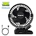 AngLink Clip on Fan for Stroller, Rechargeable Battery Mini Desk Fan, 4 Speeds, Black