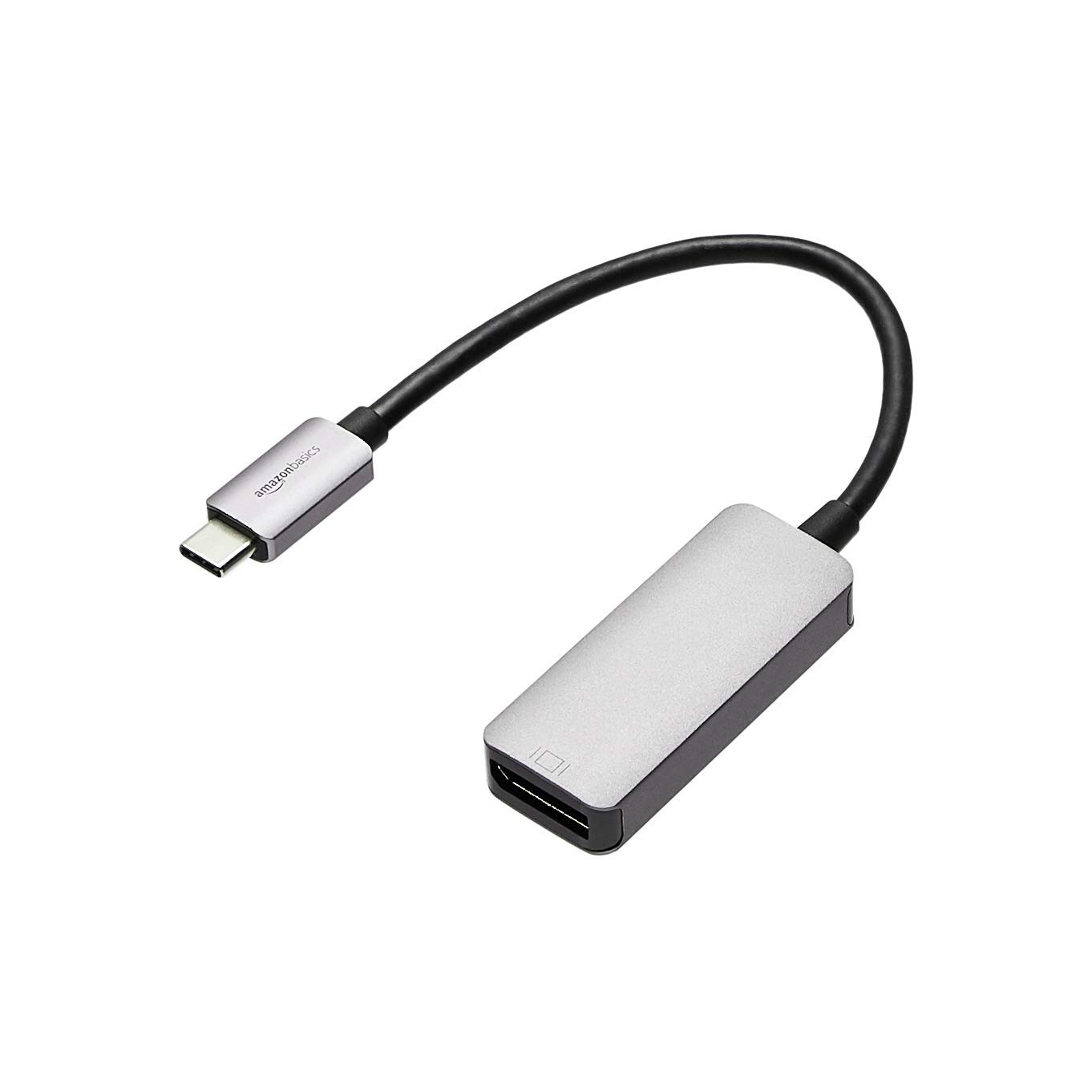Amazon Basics Aluminum Uni-Directional USB-C (Source) to DisplayPort (Display) Adapter (4K@60Hz), Thunderbolt 3 Compatible, Grey