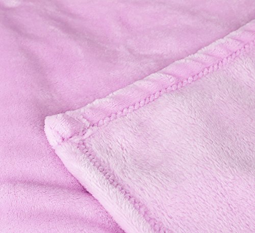 Premium Quality Super Soft Plush Throw Blanket, Warm and Fuzzy Bed Throws|Baby, Toddler and Adult Sizes| Available In: Light Pink, Light Blue, Ivory, Grey, Light Brown & Lavender (50"x70", Light Pink) - Thumbnail 2