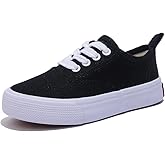 OPOEE White Boys and Girls Low Top Sports Shoes Lace up Canvas Children's Shoes Comfortable and Lightweight Skateboarding Shoes Toddler Shoes