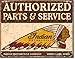 Authorized Indian Parts and Service Tin Sign 13 x 16in