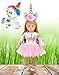 iBayda 2pc/Set Long Sleeve Veil Soft Unicorn Doll Dress Clothes with Headband for 18 inch Girl, Journey Girl Dolls