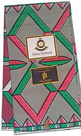 Julius Holland - Wax block - African Fabric cut diamond Ideal (6 Yards, Pink)