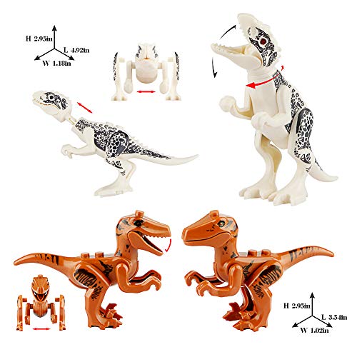 Growsland Dinosaur Toys Gifts 8 PCS Dinosaur Building Blocks Mini Plastic Dinosaur Figures Realistic Dinosaur Party Favors Sets for Boys Girls Kids and Toddlers - Thumbnail 4