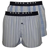 Hugo Boss 2-Pack Check Woven Men's Boxer Shorts, Blue/Multi