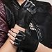 Women Leather Half Finger Fingerless Goves Lambskin Outdoor Driving Motorcycle