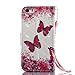 Urberry iPhone SE/5s/5 Wallet Case, 3D Wallet Stand Feature Flip Book Case for iPhone 5s/5/SE with a Free Screen Protector (Hot pink)
