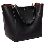 Tibes Fashion Waterproof Shoulder Bag Synthetic Leather Handbag Black