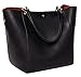 TIBES Fashion Waterproof Shoulder Bag Synthetic Leather Handbag Purse Black