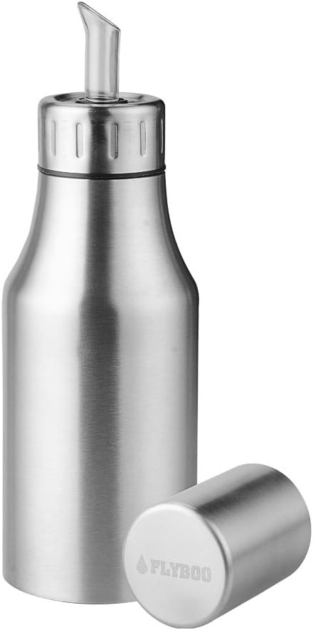 Flyboo Olive Oil Dispenser 17oz Oil Bottle Stainless Steel Leak Proof Olive Oil Decanter for Kitchen (500ML): Kitchen & Dining