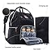 Diaper Bag Backpack - All-in-One Designer Baby Nappy Bags with Stroller Straps Changing Pad and Key Holder - Black