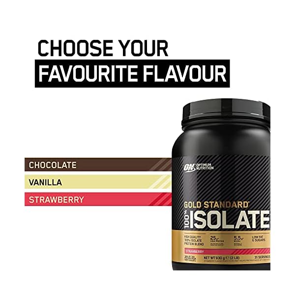 Optimum-Nutrition-ON-Gold-Standard-100-Isolate-Whey-Protein-High-Protein-Powder-with-Naturally-Occurring-BCAAs-and-Glutamine-Strawberry-31-Servings-930-g-Packaging-May-Vary Optimum Nutrition ON Gold Standard 100% Isolate Whey Protein, High Protein Powder with Naturally Occurring BCAAs and…