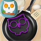 Drhob 1pcsSuperDeals Breakfast Silicone Owl Fried Egg Mold Pancake Egg Ring Shaper Funny Cooking Tool HIl（ Color ：purple）