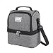 Becky Lunch Box Insulated Lunch Bag for Men & Women, Waterproof Large Coole Tote Bag for Work/School/Picnic with Double Deck Spacious Compartments Detachable Shoulder Strap (Grey)