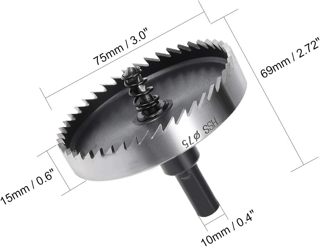 sourcingmap 75mm High Speed Steel HSS Drill Bit Hole Saw Cutter for Metal Alloy Wood - Image 3