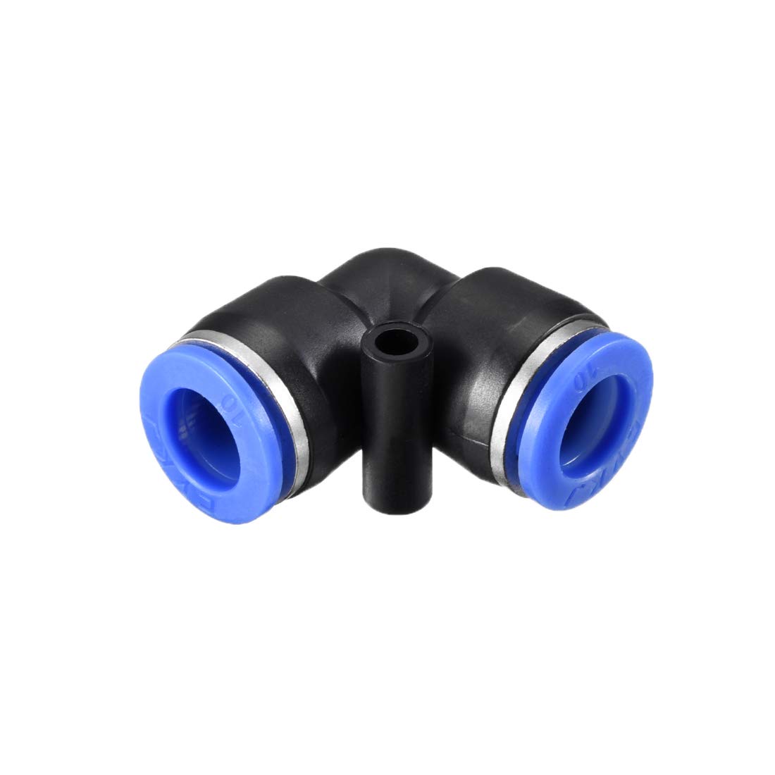 sourcing map Plastic Elbow Push to Connect Tube Fitting 10mm Tube OD Pneumatic Air Push Fit Lock Fitting Blue 10pcs