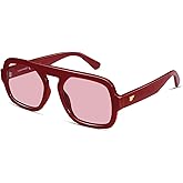 VANLINKER Oversized Retro Square Aviator Sunglasses for Women Men 70s Vintage Style Trendy Big Flat Top Sun Glasses VL9826