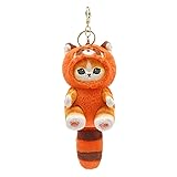 QHUACIZJL Cute cat keychain 5" plush backpack