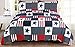 United Curtain Co. Americana Quilt Set, Full/Queen, Red, White & Blue