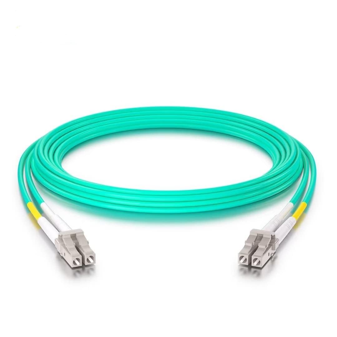 10Gtek Fiber Patch Cable - LC to LC OM3 10Gb/Gigabit Multi-Mode Jumper Duplex 50/125μm LSZH Fiber Optic Cord for SFP Transceiver, Aque, 50-Meter(160-ft)