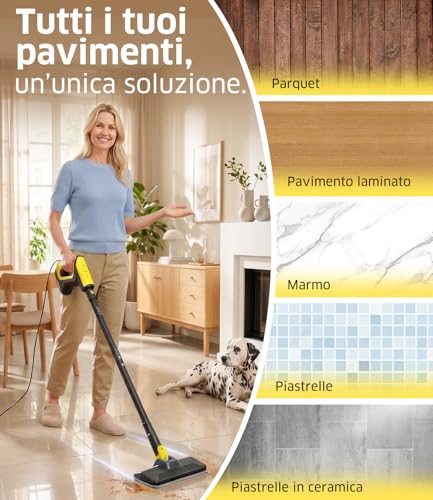 PEXCHO Steam Mop with Portable Cleaner 1500 W, Removable Tank