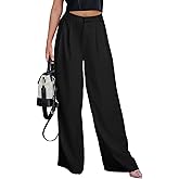 Dokotoo Women's Wide Leg Pants Business Casual Loose High Waisted Dress Palazzo Flowy Trousers