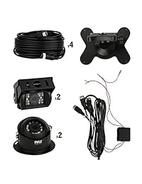 Cámara de visión trasera y monitor de video Pyle Car, IP68 a prueba de agua, grado comercial, 4 cámaras, visión nocturna, pantalla LCD de 7 pulgadas para remolque, RV, camiones, camionetas, camionetas de carga, etc. (PLCMTRS77)