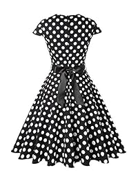 Vestidos de fiesta de cóctel con cuello en V vintage retro de los años 50 de las mujeres de ROOSEY