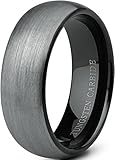 Jstyle Jewelry Tungsten Rings for Men Wedding Band Black Ring 8mm … (12.5)
