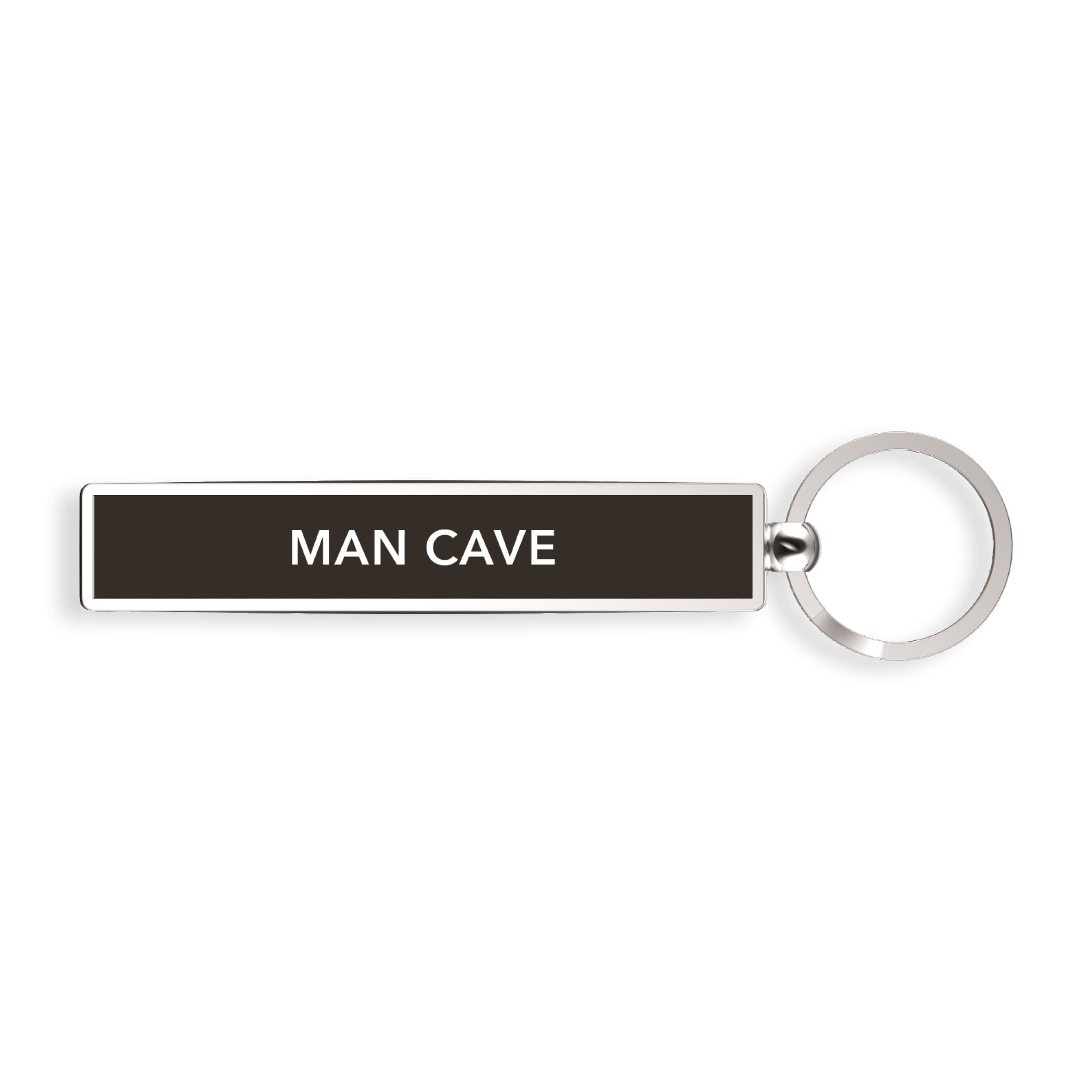 IF Show Offs Keys, Novelty Metal Keyrings with Enamel Infill - Man Cave - Black