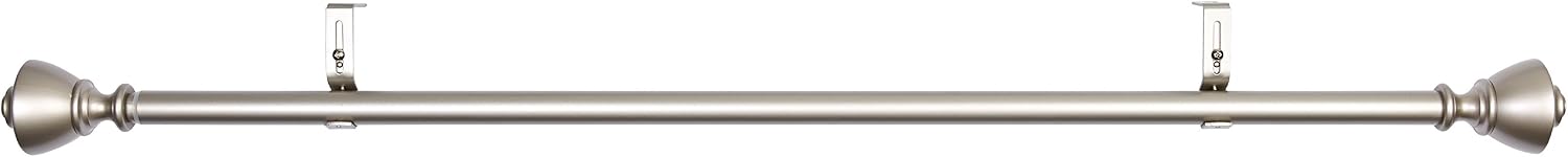 Amazon Basics Extendable Window Curtain Pole with Urn Finials, 19 mm Diameter, 91 to 183 cm, Nickel - Image 4