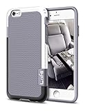 iPhone 6 Case, LoHi Hybrid Impact 3 Color TPU Shockproof Rugged Case [Extra Front Raised Lip] Back Strips Anti-slip [Protective Buffer] Dual Protection Cover Case for iPhone 6/6s 4.7 Inch (Grey)