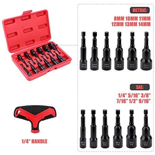 KingTool Hex Nut Driver Set, 16Piece Nut Driver Bit Set