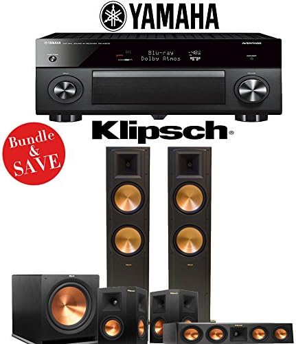 Yamaha AVENTAGE RX-A3070BL 11.2-Ch Dolby Atmos Network AV Receiver + Klipsch RF-82 II + Klipsch RP-440C + Klipsch RP-250S + Klipsch R-115SW - 5.1-Ch Home Theater Package
