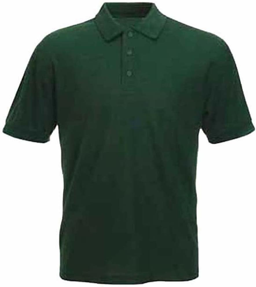 Mens 100% Cotton Rich Polo T Shirts Sizes XS to 4XL (3XL - XXXL, BOTTLE GREEN)