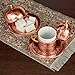 Mandalina Magic Hand hammered Copper Turkish Coffee Set – 2 Cups, Serving Dish, Tray & Cezve
