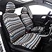 SOBONITO Car Front Seat Covers,Boho Baja Strip,Heavy Duty Blanket Cloth,Universal Size,1 Pair,Blue (FR-B)