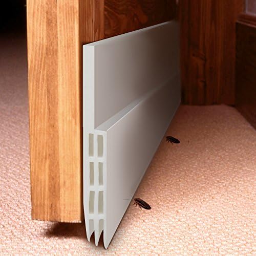 Under Door Sweep Weather Stripping Door Draft Stopper Door Bottom Seal Strip for Noise Insulation,2" Width x 49" Length (White)