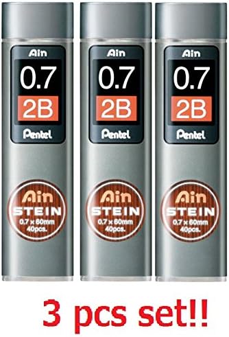 [3 set!!!] Pentel Mechanical pencil core replacement Ain Stein 0.7mm 2B 40leads×3 C277-2B from Japan