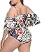 Wavely Plus Size One Piece Swimsuits for Women Tummy Control Ruffle Bathing Suits Swimwear Apricot 18 Plus